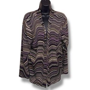 XL Y2K Era Made In Heaven Swirl Print Shrug Purple  Long Sleeve Open Front